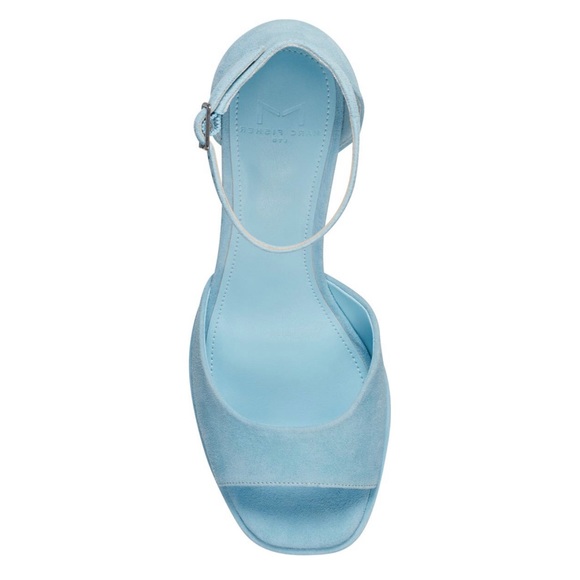 NEW in Box Marc Fisher Della Ankle Strap Platform Sandal in Light Blue Suede - Picture 5 of 7